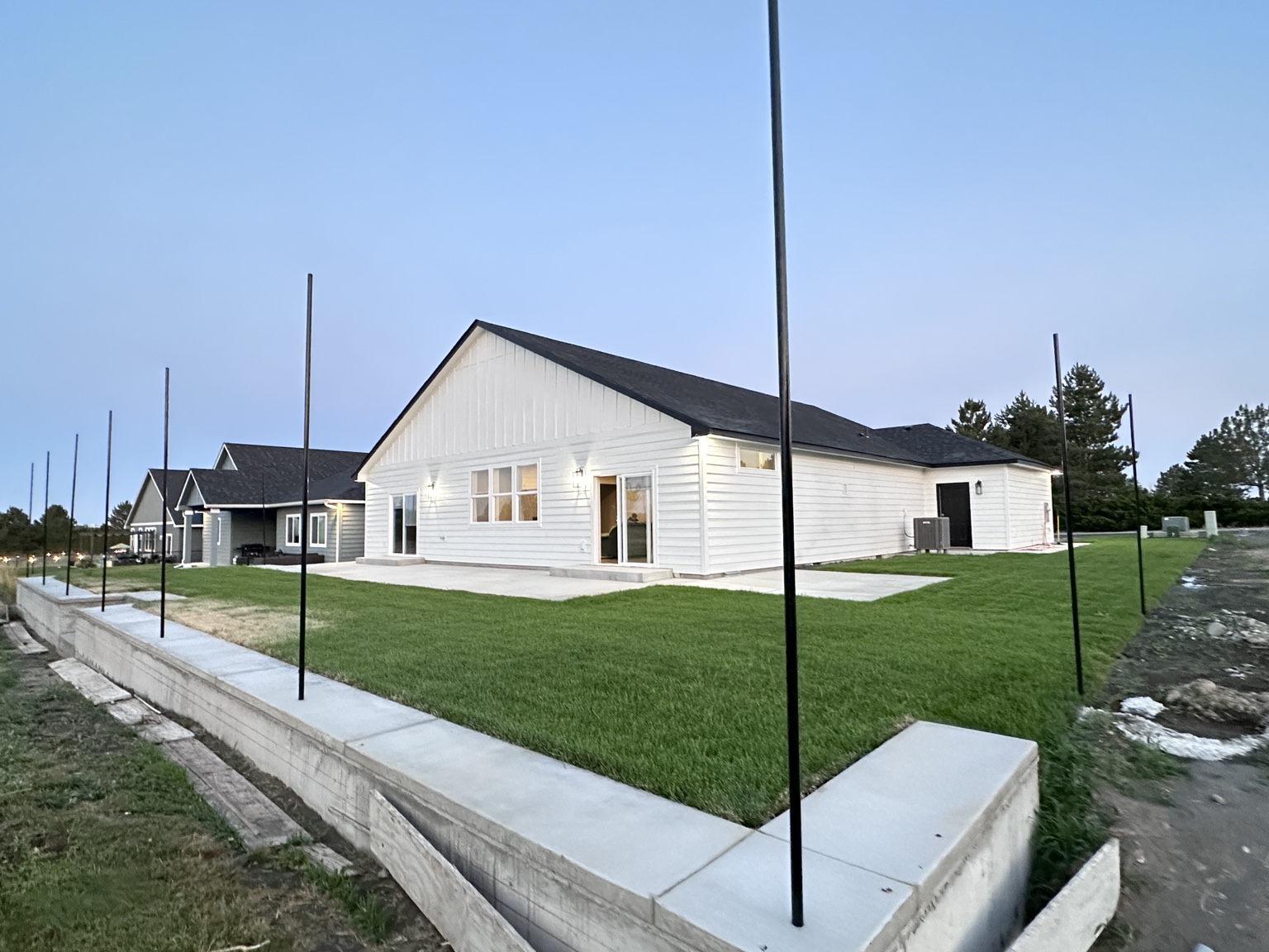 Finished curb, gutter, and site concrete