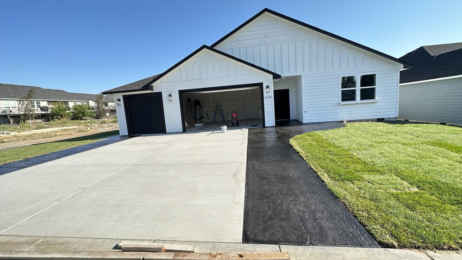 Completed driveway and garage flatwork