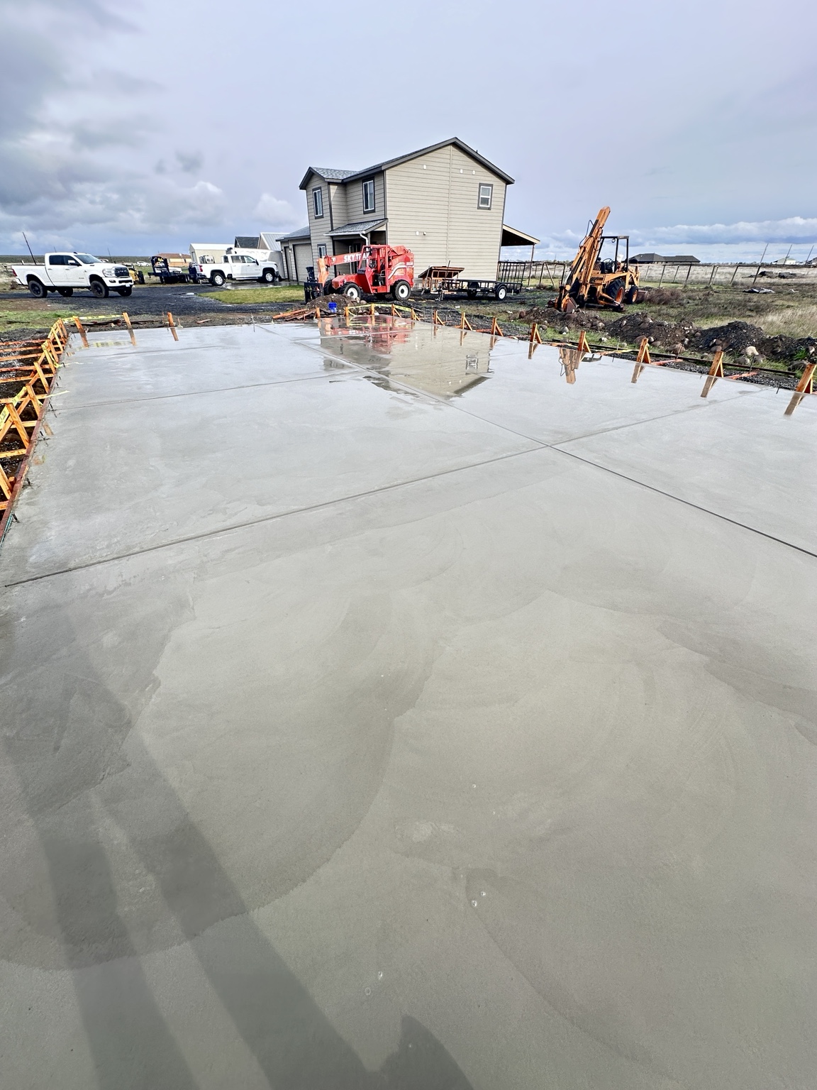 Finished large residential concrete slab