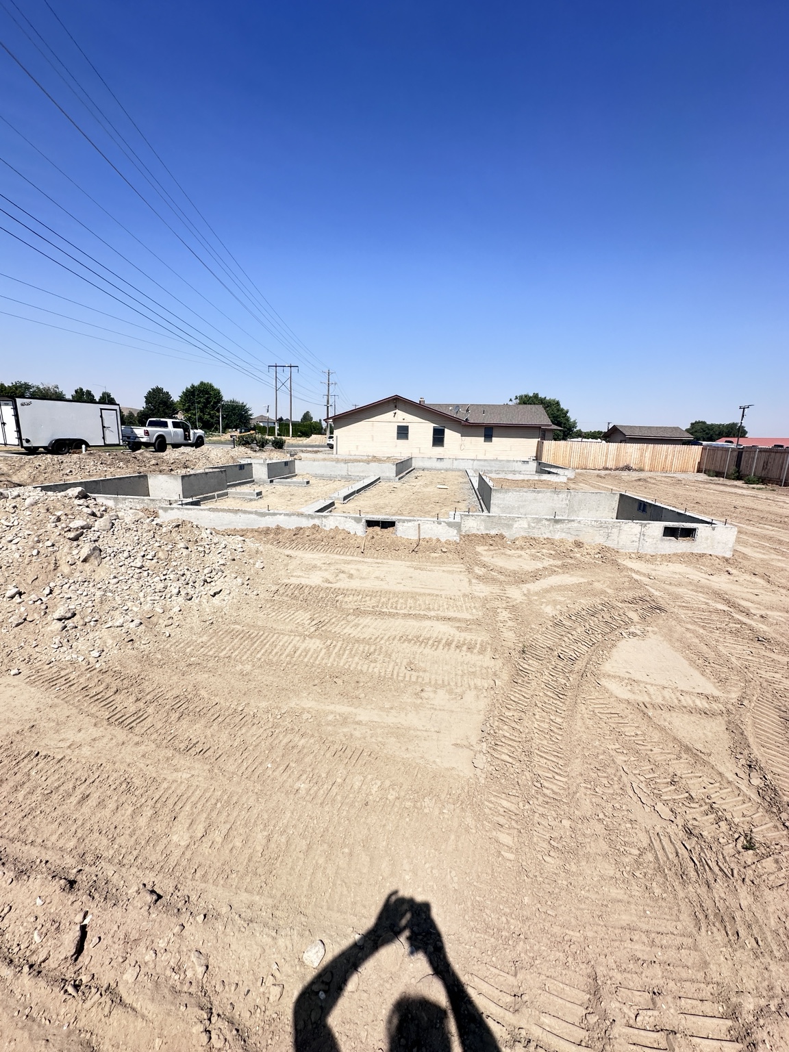 Residential foundation and prepared building site