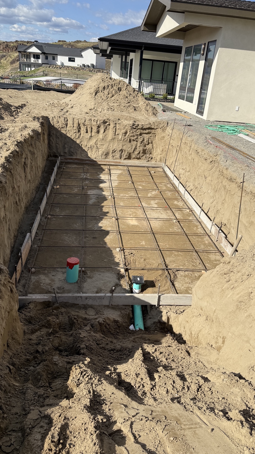 Excavation and reinforcing preparation