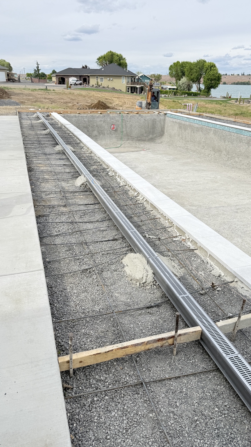 Pool deck preparation and drainage